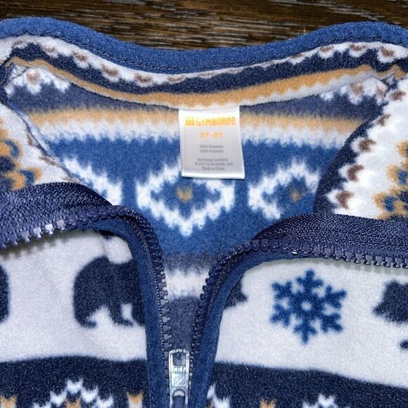 Like new 2-3t Gymboree bear fleece pullover - Picture 2 of 2